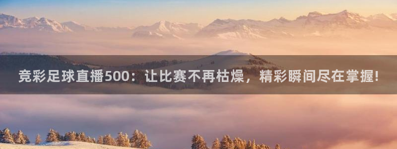 蓝鲸nba直播：竞彩足球直播500：让比赛不再枯燥，精彩瞬间尽在掌握!